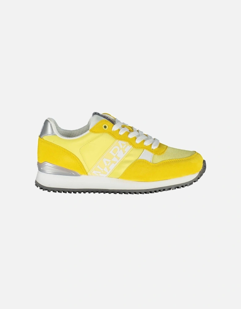 Contrasting Lace-Up Sports Shoe with Logo Women - Yellow Sneakers