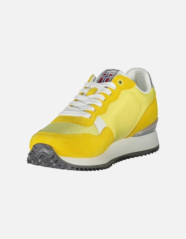 Contrasting Lace-Up Sports Shoe with Logo Women - Yellow Sneakers