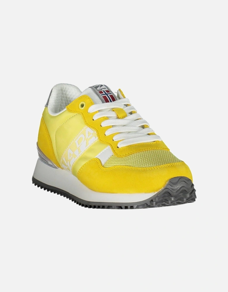 Contrasting Lace-Up Sports Shoe with Logo Women - Yellow Sneakers