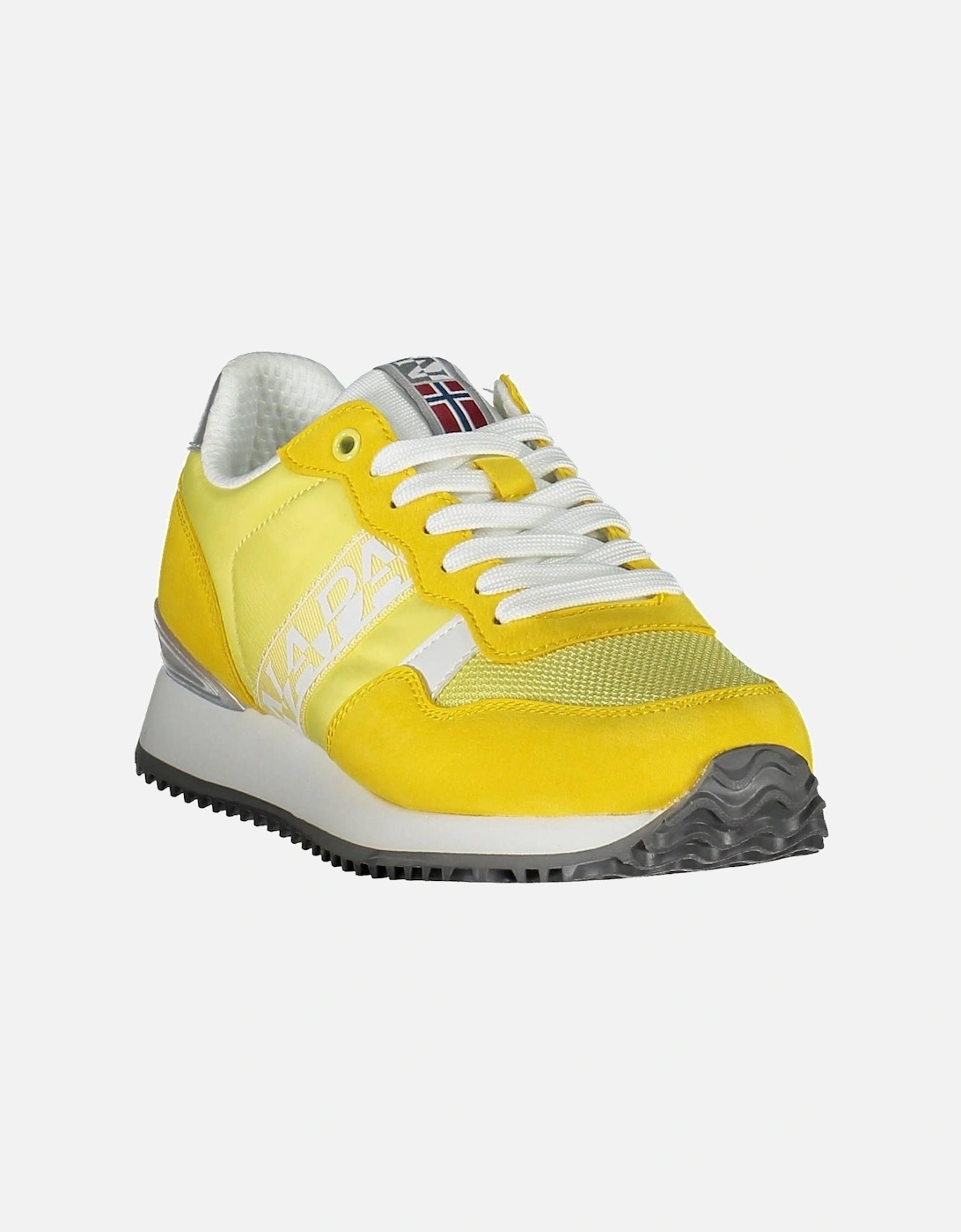 Contrasting Lace-Up Sports Shoe with Logo Women - Yellow Sneakers