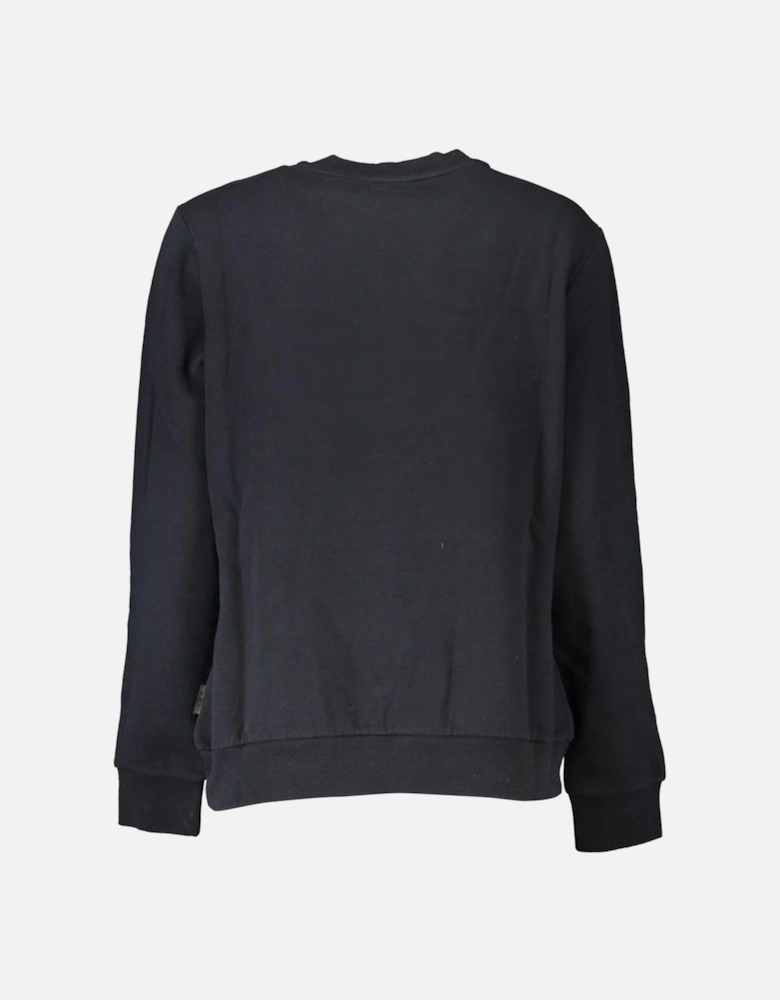 Embroidered crew neck sweatshirt. Women - Black Sweaters