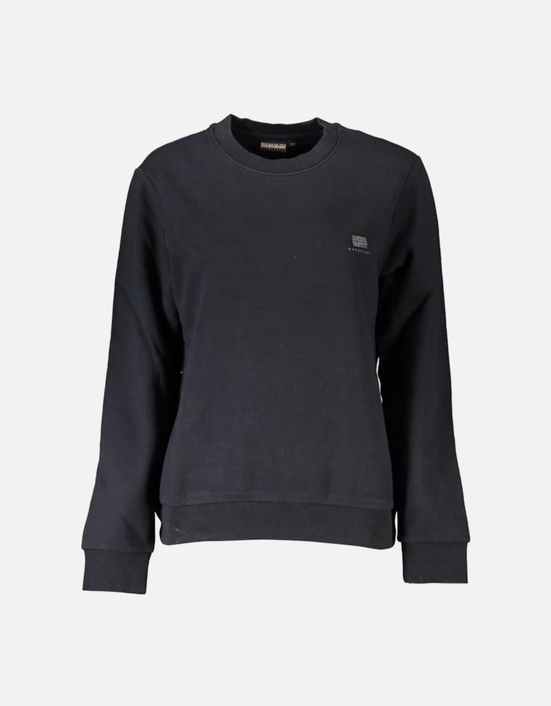 Embroidered crew neck sweatshirt. Women - Black Sweaters