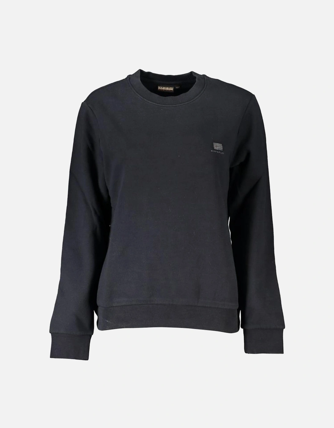 Embroidered crew neck sweatshirt. Women - Black Sweaters, 3 of 2