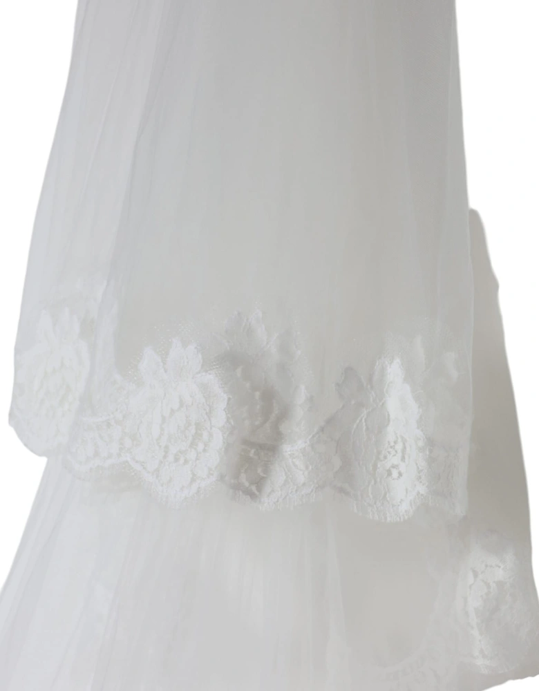 Floor-Length Cathedral Wedding Veil Women - White Scarves