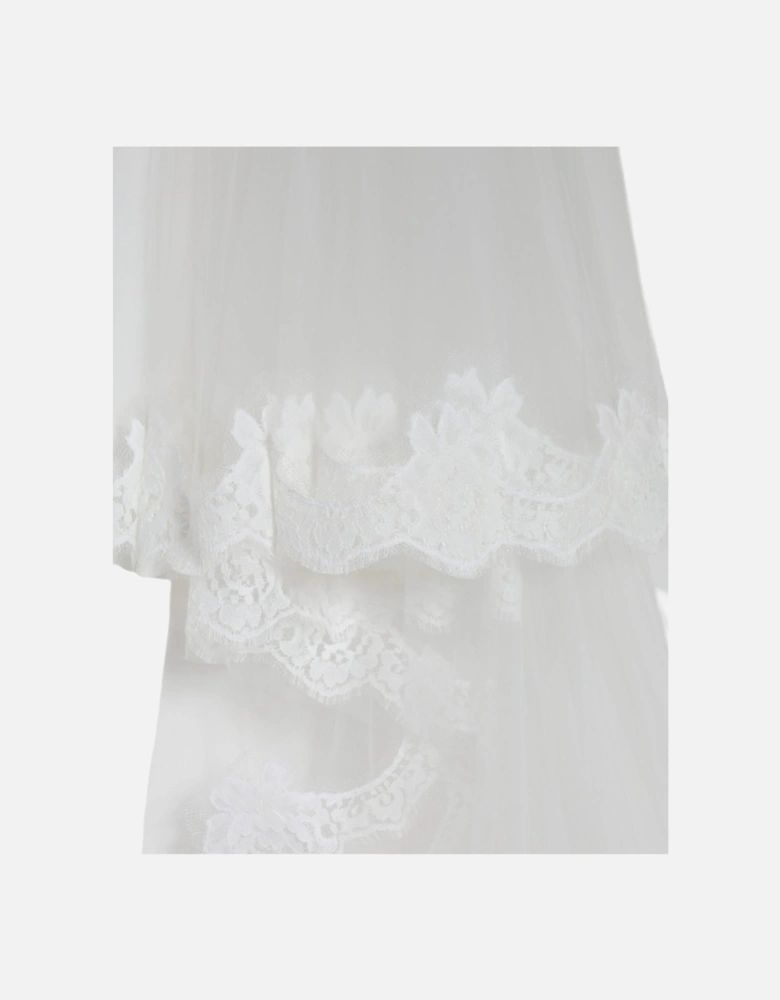Floor-Length Cathedral Wedding Veil Women - White Scarves