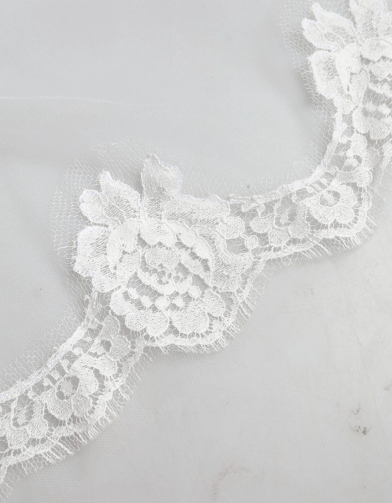 Floor-Length Cathedral Wedding Veil Women - White Scarves
