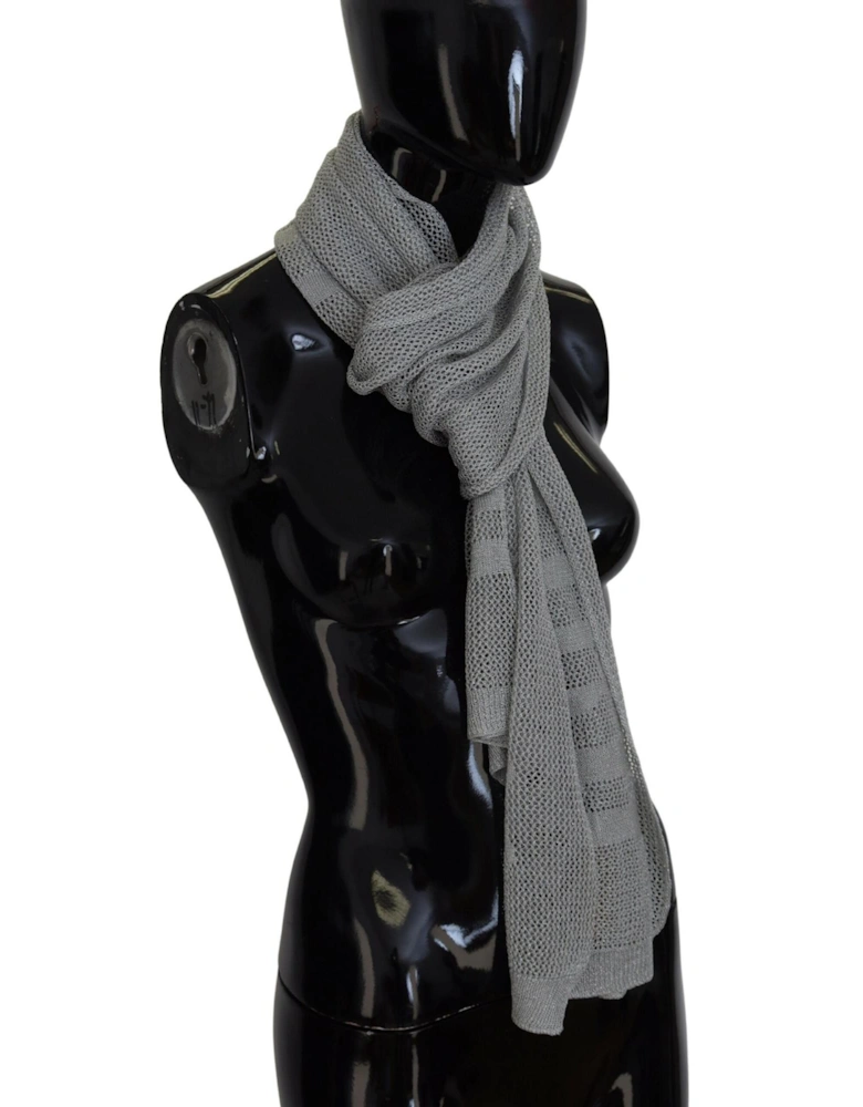 Grey Knit Mesh Scarf Women - Gray Scarves