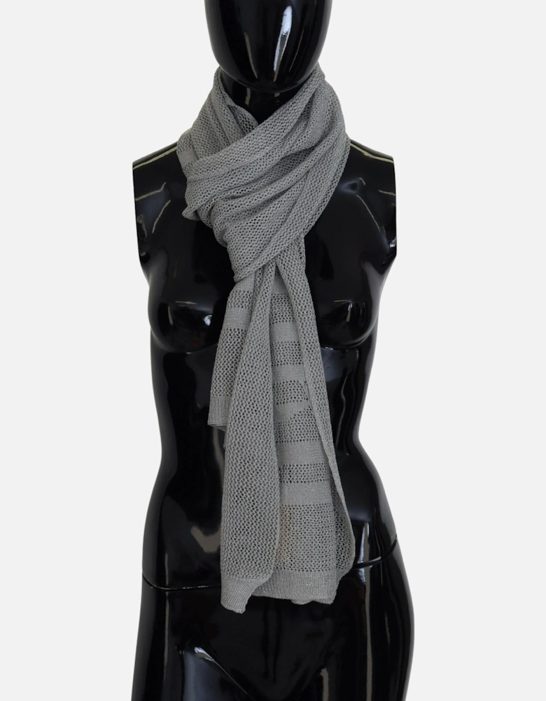 Grey Knit Mesh Scarf Women - Gray Scarves