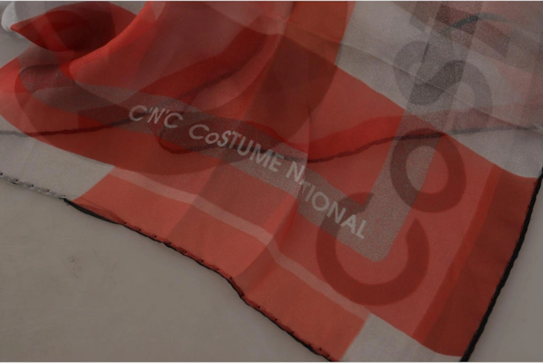 Checkered Silk Scarf with Logo Details Women - Gray Patterned Scarves