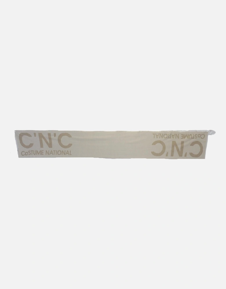 Logo Knitted Scarf Women - Beige Scarves