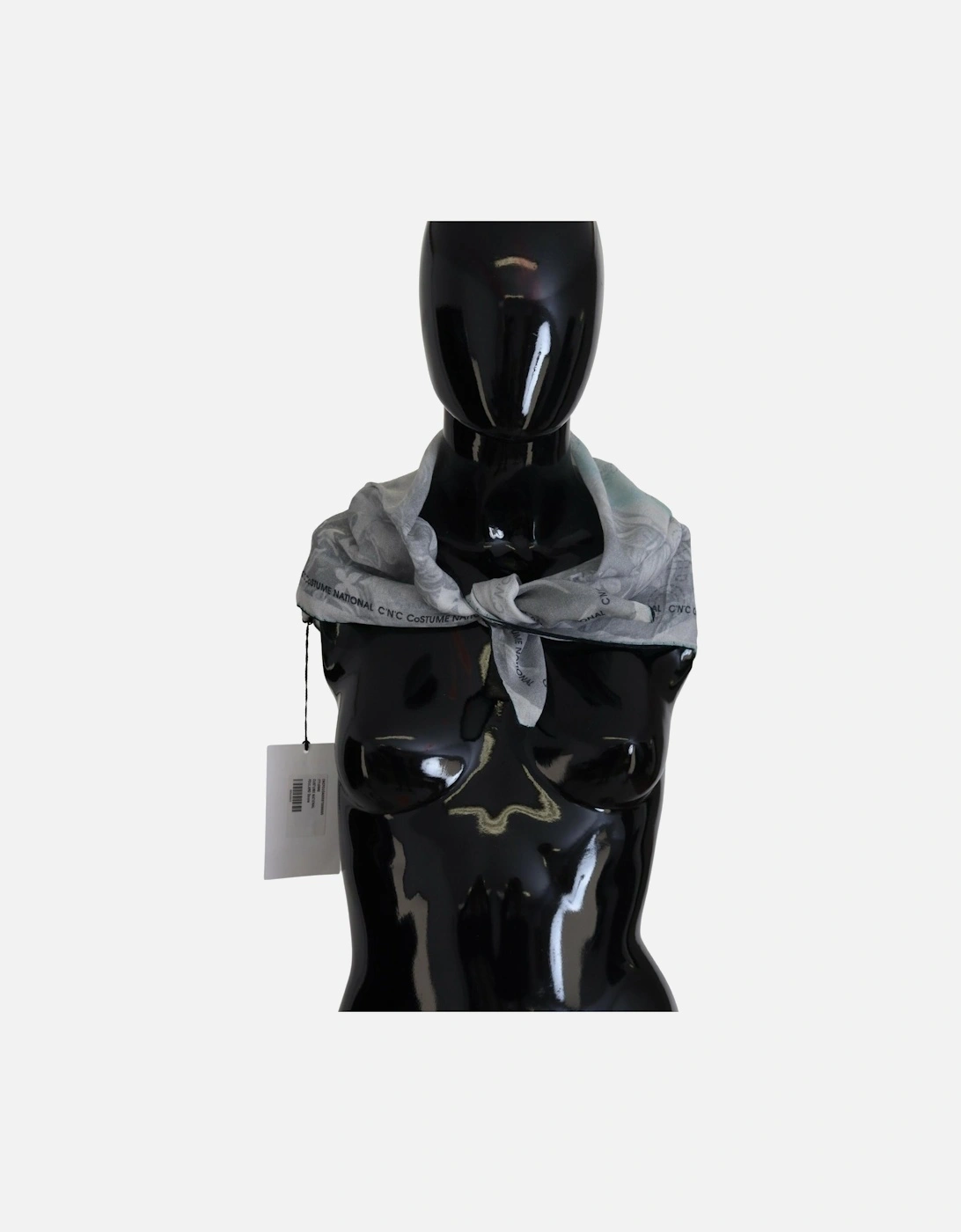 Costume National Women's Grey Square Scarf With Logo Details - Gray Scarves - Size: One Size