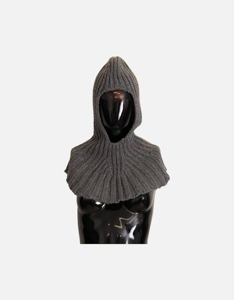 Dolce Gabbana Knitted Hooded Shawl Women - Gray Scarves