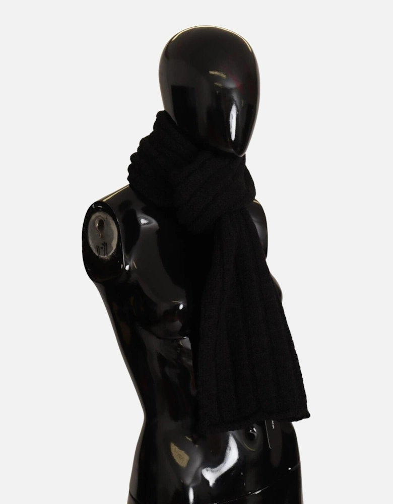 Dolce Gabbana Cable Knit Wool Scarf Women - Black Scarves