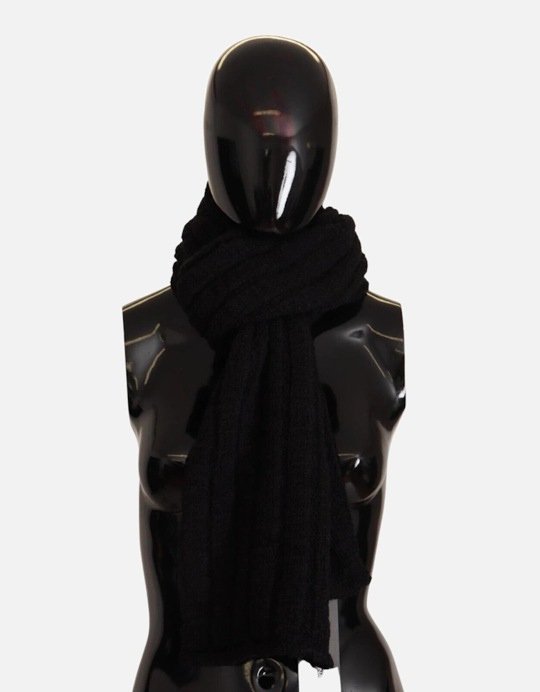 Dolce Gabbana Cable Knit Wool Scarf Women - Black Scarves