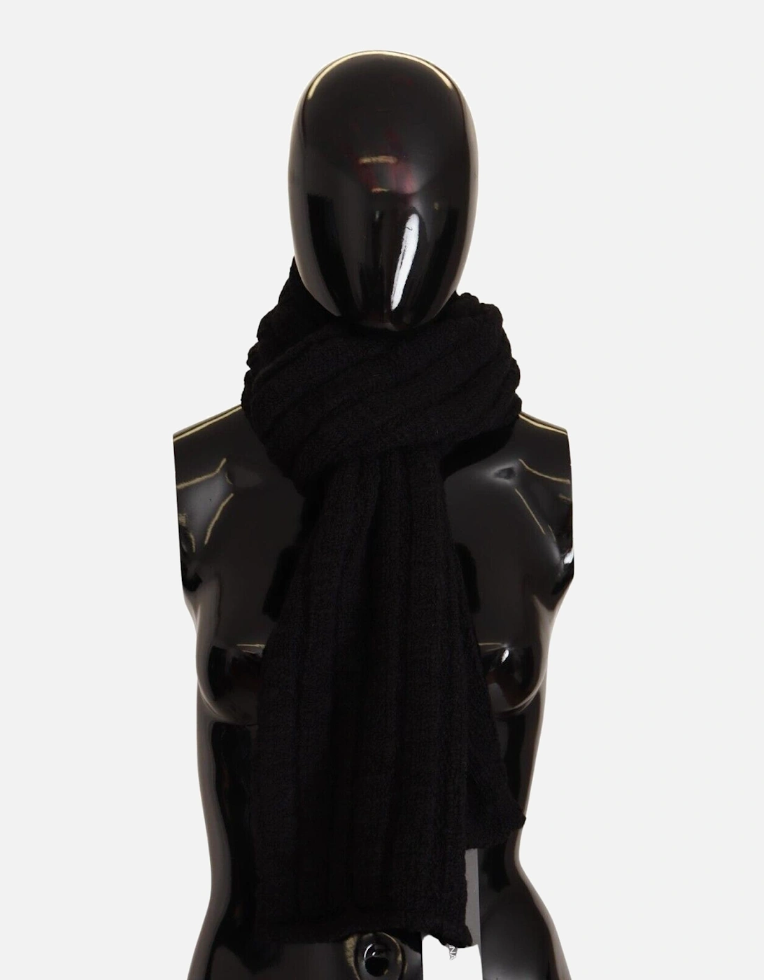Dolce Gabbana Cable Knit Wool Scarf Women - Black Scarves