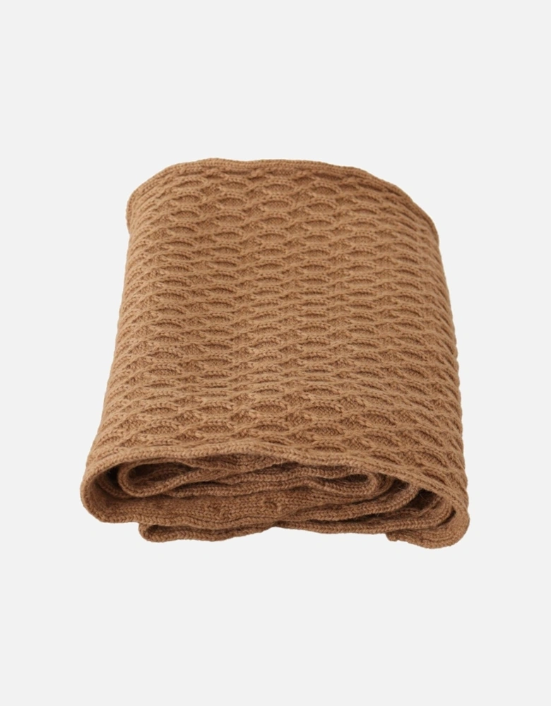 Dolce Gabbana Cable Knit Cashmere Scarf Women - Brown Scarves