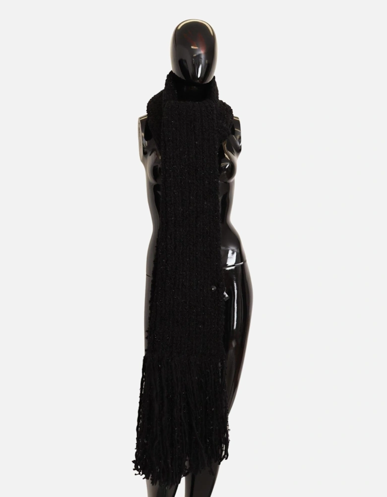 Dolce Gabbana Fringe Shawl Women - Black Scarves