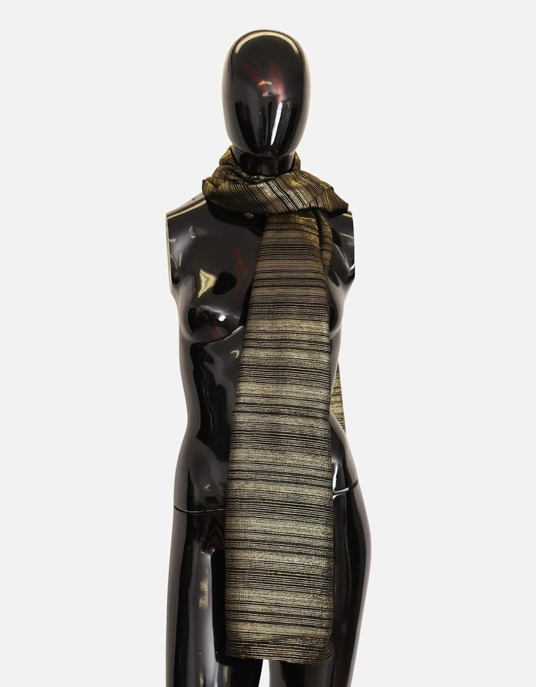 Dolce Gabbana Metallic Stripe Scarf Women - Gold Scarves, 6 of 5