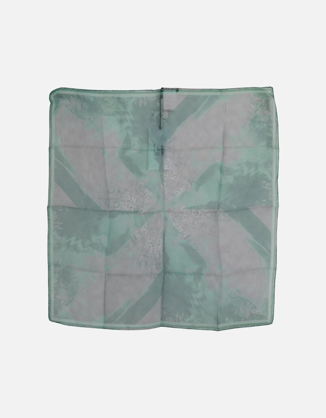Printed Silk Scarf with Logo Details Women - Green Scarves