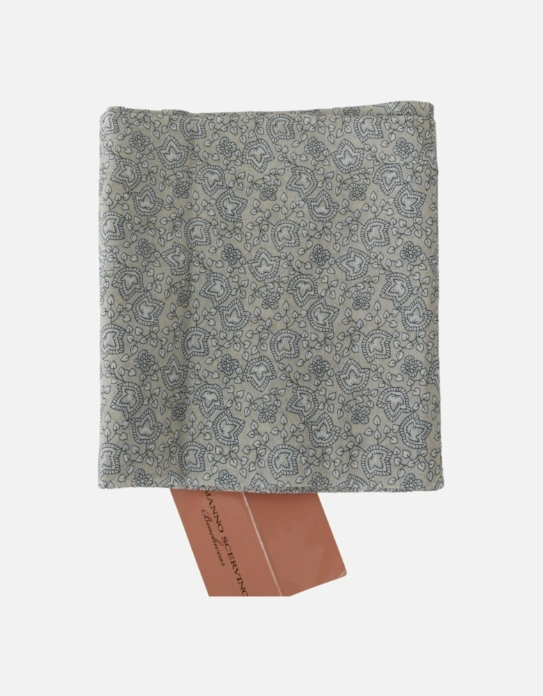 Silk Scarf Floral Print Women - Beige Scarves