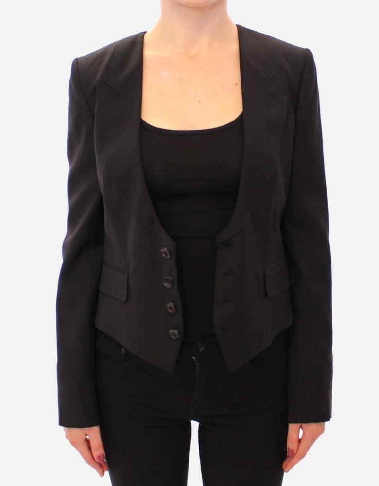 Black Blazer Long Sleeve VNeck Women Suits