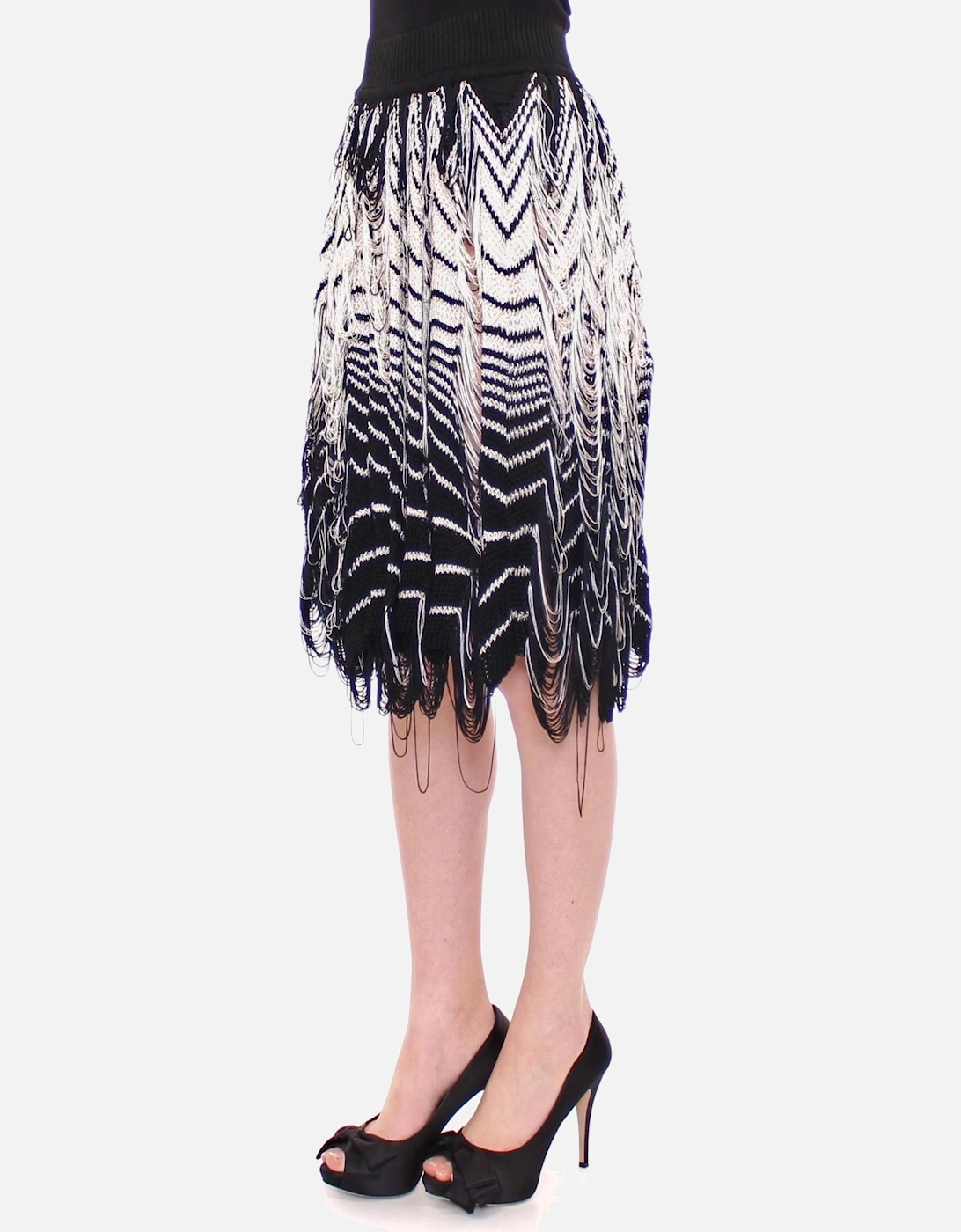 Knit Skirt Black White MOM10055 Women - Blackwhite