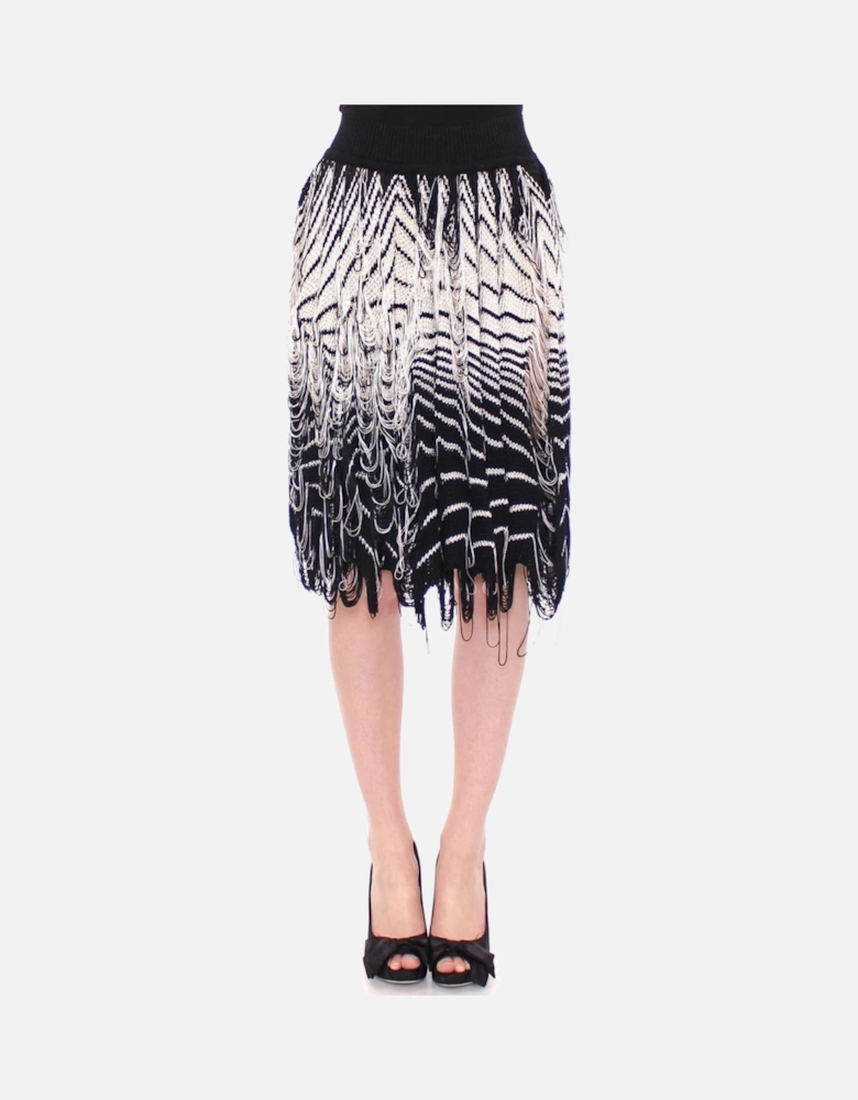 Knit Skirt Black White MOM10055 Women - Blackwhite