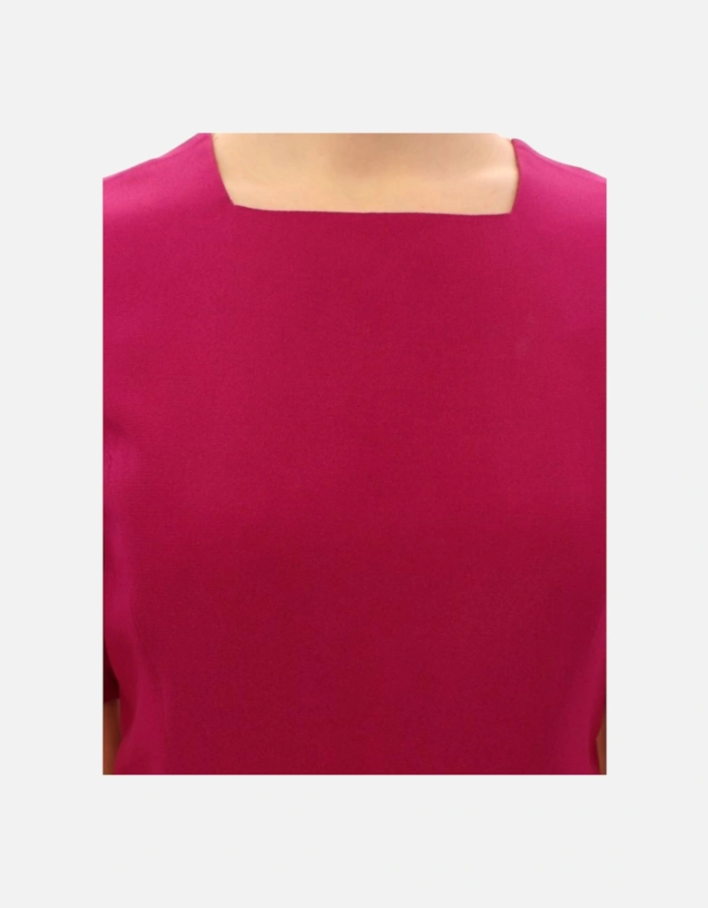 Colorblocked Shift Dress Short Sleeves Women - White Dresses