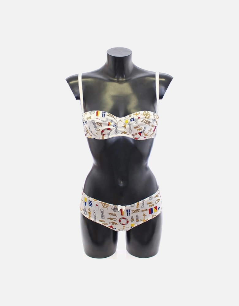 Nautical Print Underwear Set Women - White