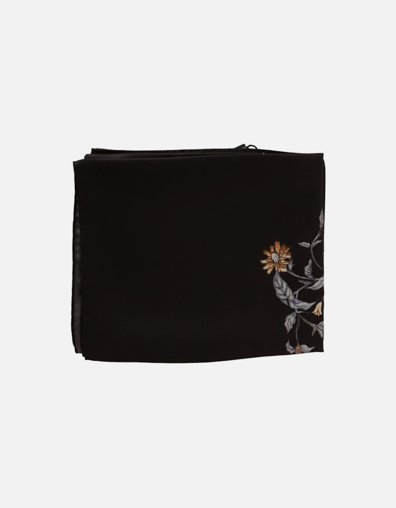 Dolce Gabbana Silk Scarf Floral Print Women - Black Scarves