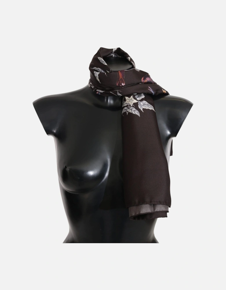 Dolce Gabbana Silk Scarf Floral Print Women - Black Scarves