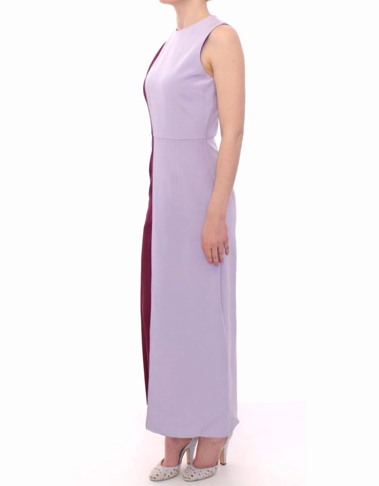 Colorblocked midi dress Sleeveless silk dress Women - Purple Dresses