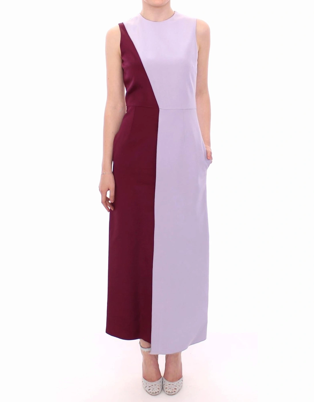 Colorblocked midi dress Sleeveless silk dress Women - Purple Dresses, 7 of 6