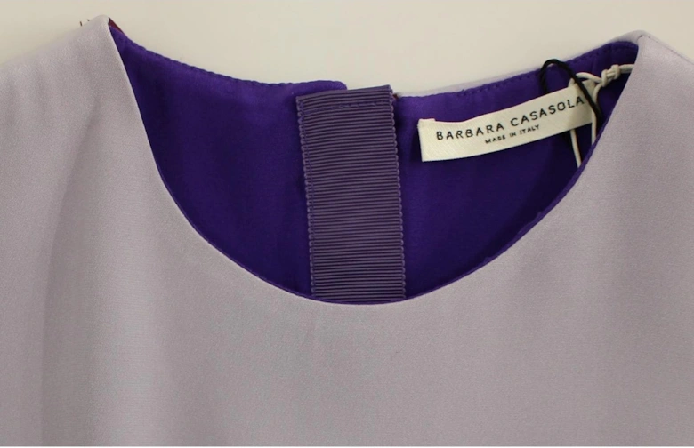 Colorblocked midi dress Sleeveless silk dress Women - Purple Dresses