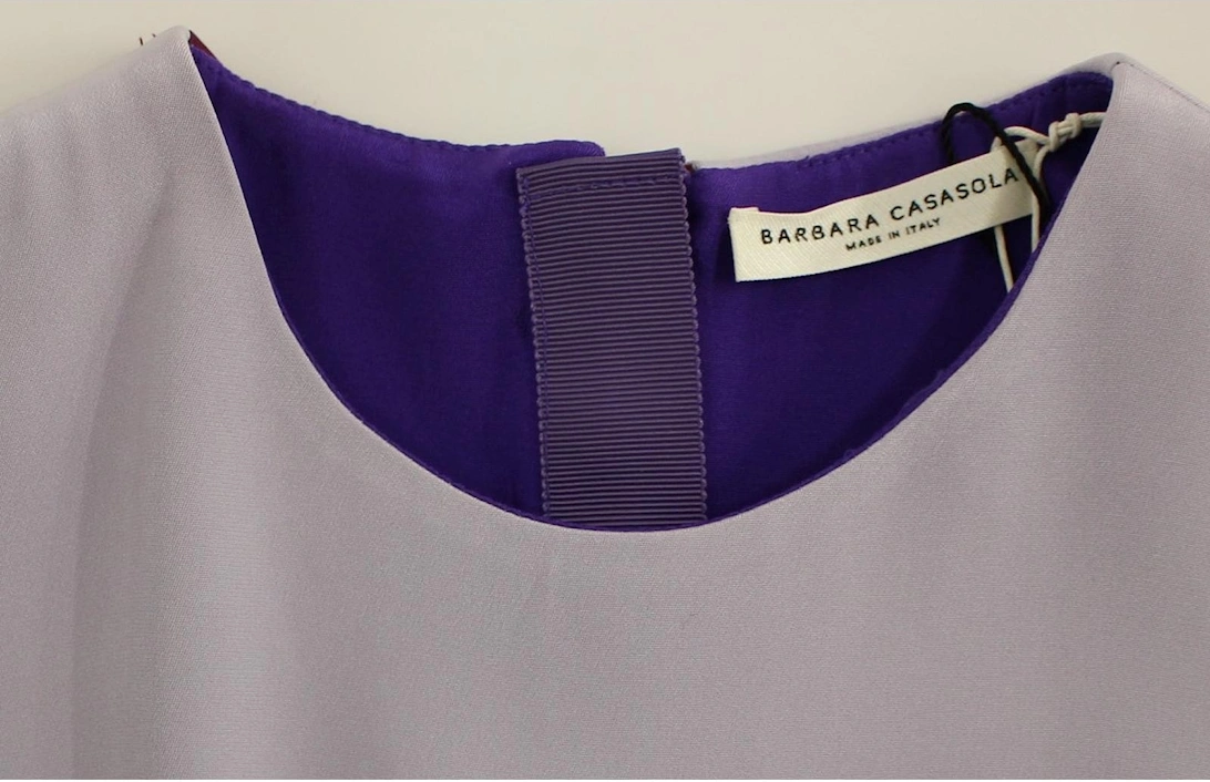 Colorblocked midi dress Sleeveless silk dress Women - Purple Dresses