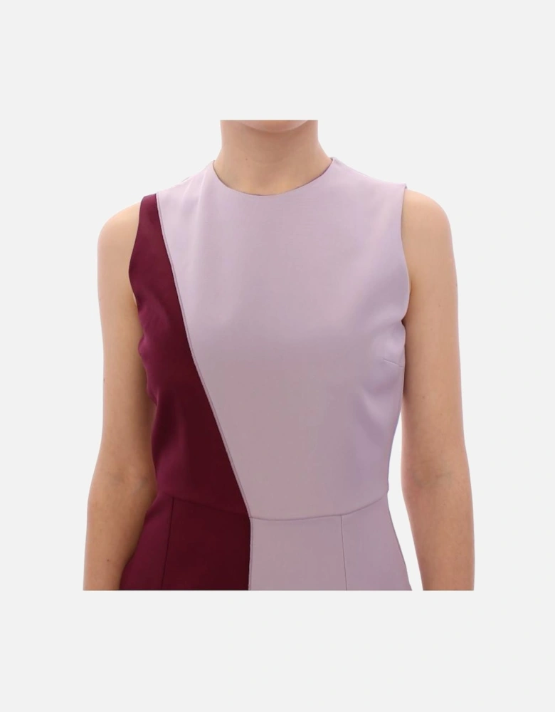 Colorblocked midi dress Sleeveless silk dress Women - Purple Dresses