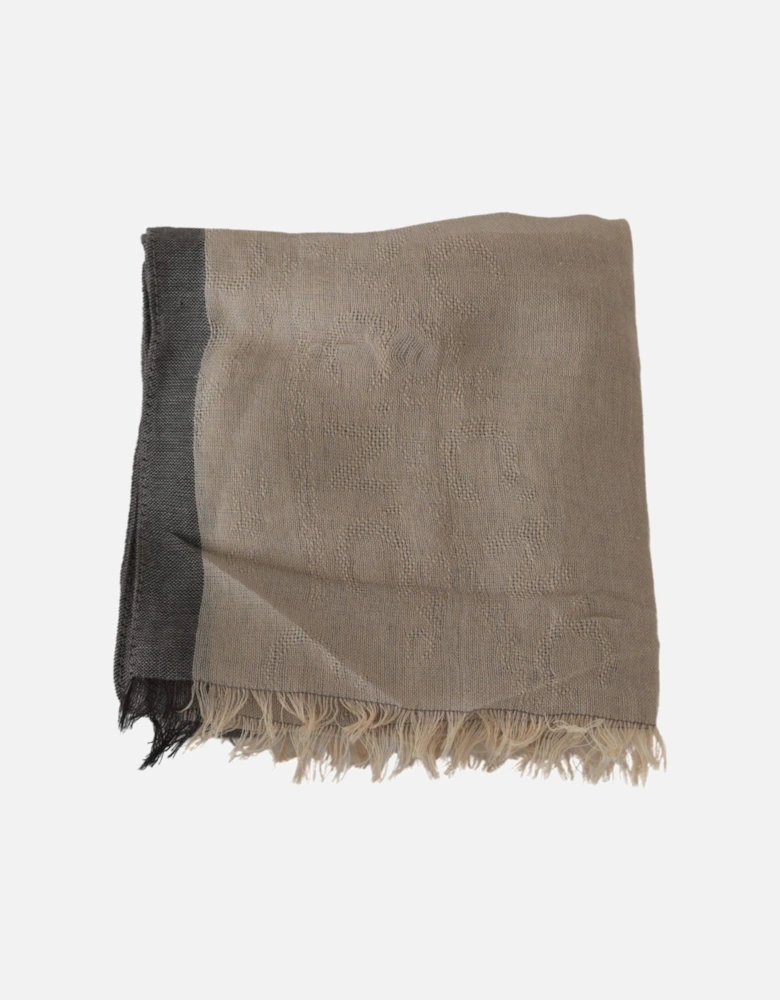 Scarf Beige Gray Stripes Women Scarves