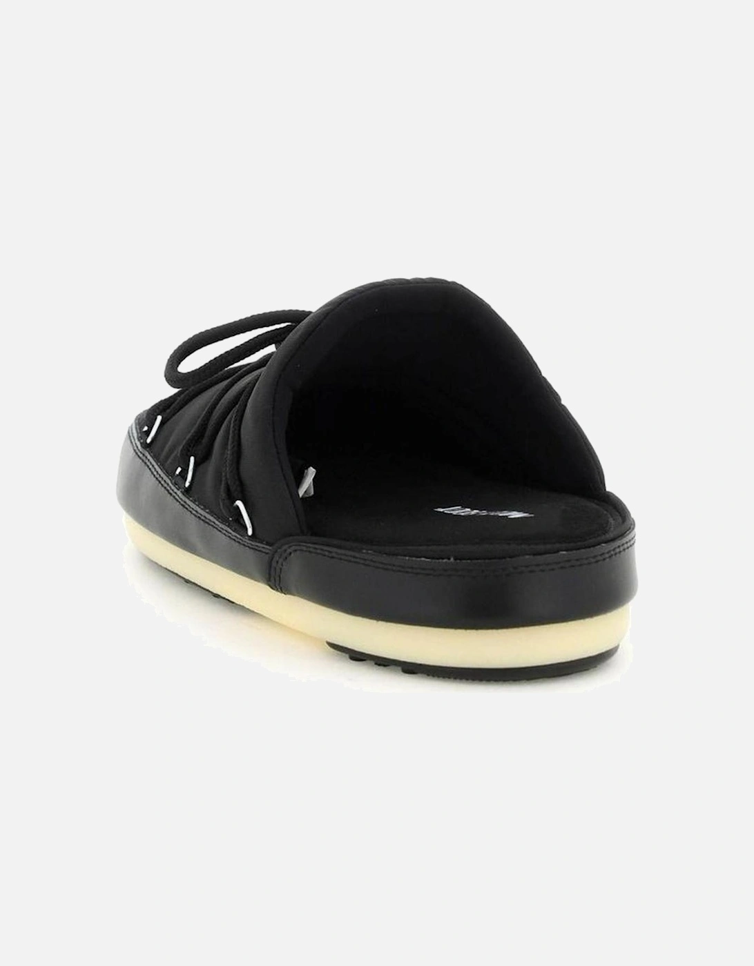 Sculptural Leather Mules Women - Black Flats