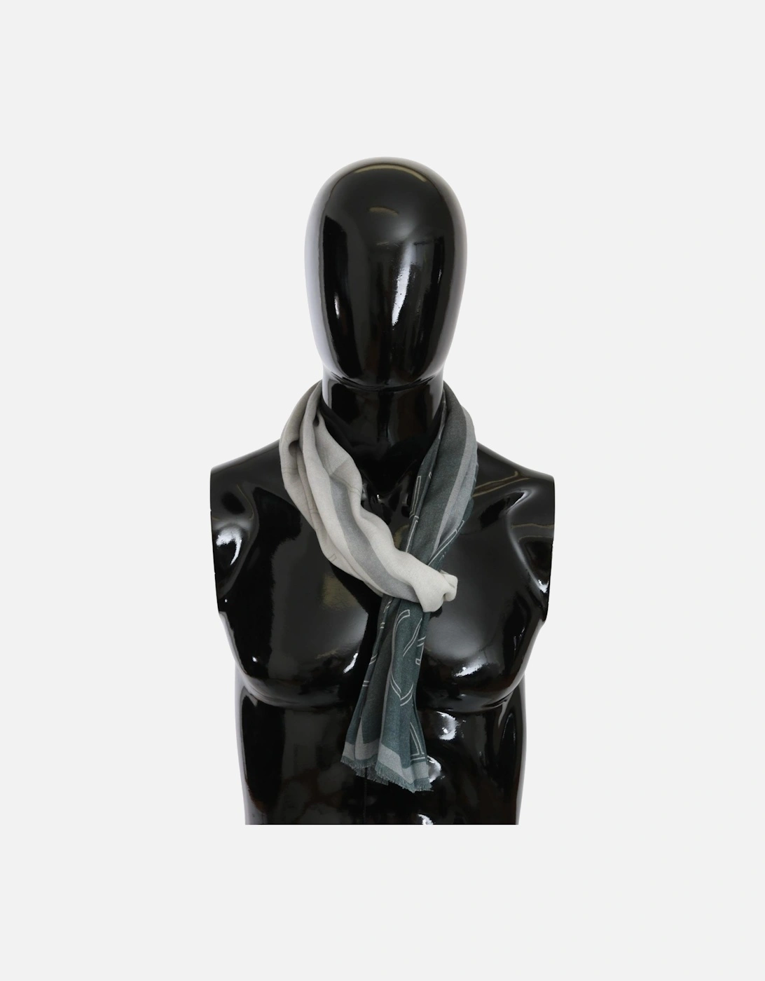 Scarf Green Gray Pattern Women - Blue Scarves, 7 of 6