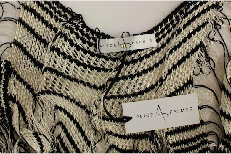 Knit Mini Dress Sleeveless VNeck Women - Blackwhite Dresses