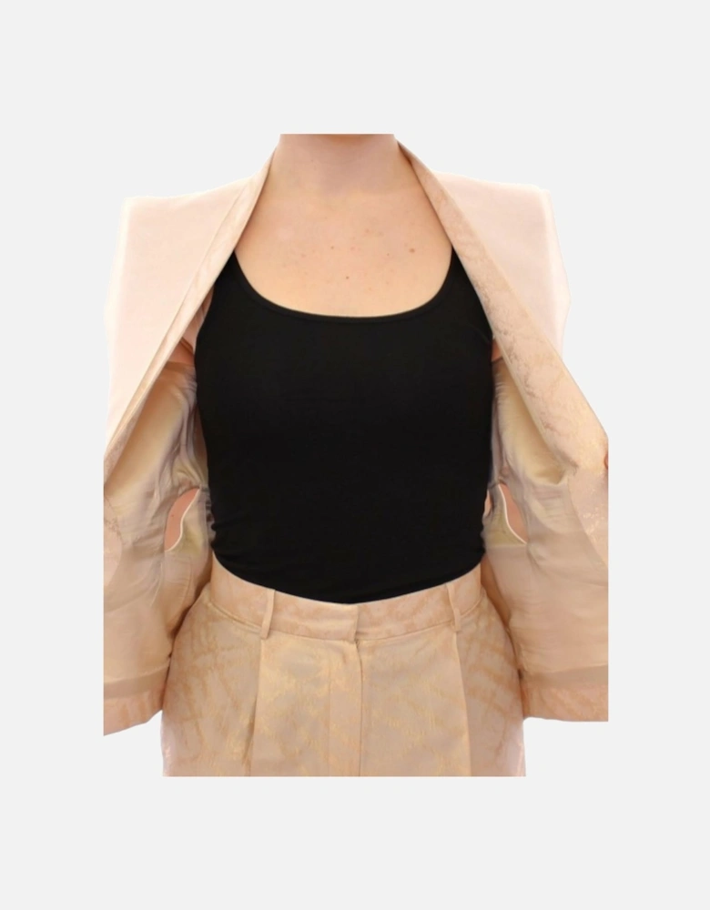 Brocade Sleeveless Vest with Original Tags Women - Beige Jackets