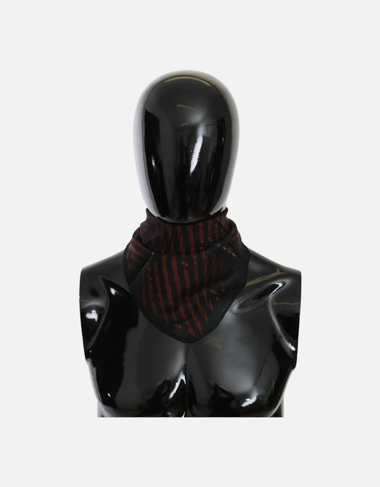 Silk Scarf and Hat Set with Logo Details Women - Black Scarves