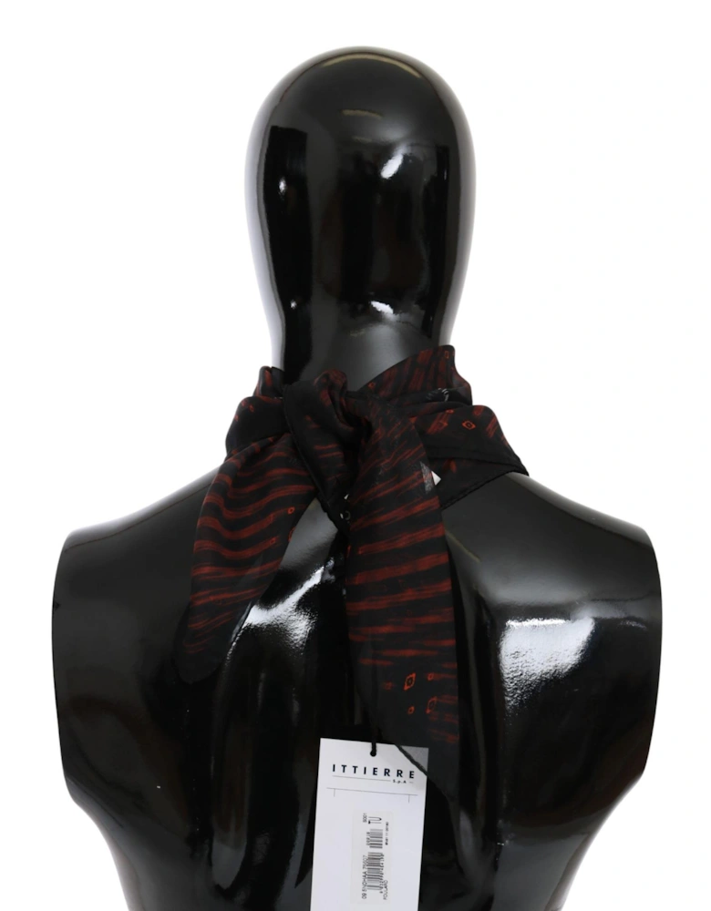 Silk Scarf and Hat Set with Logo Details Women - Black Scarves