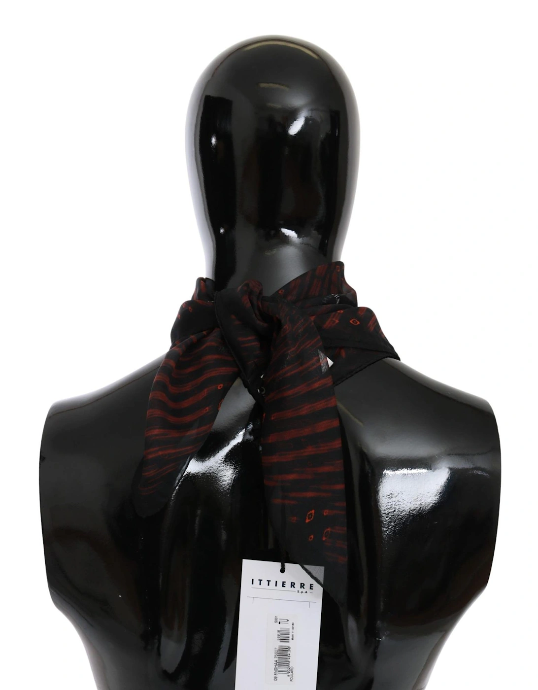 Silk Scarf and Hat Set with Logo Details Women - Black Scarves