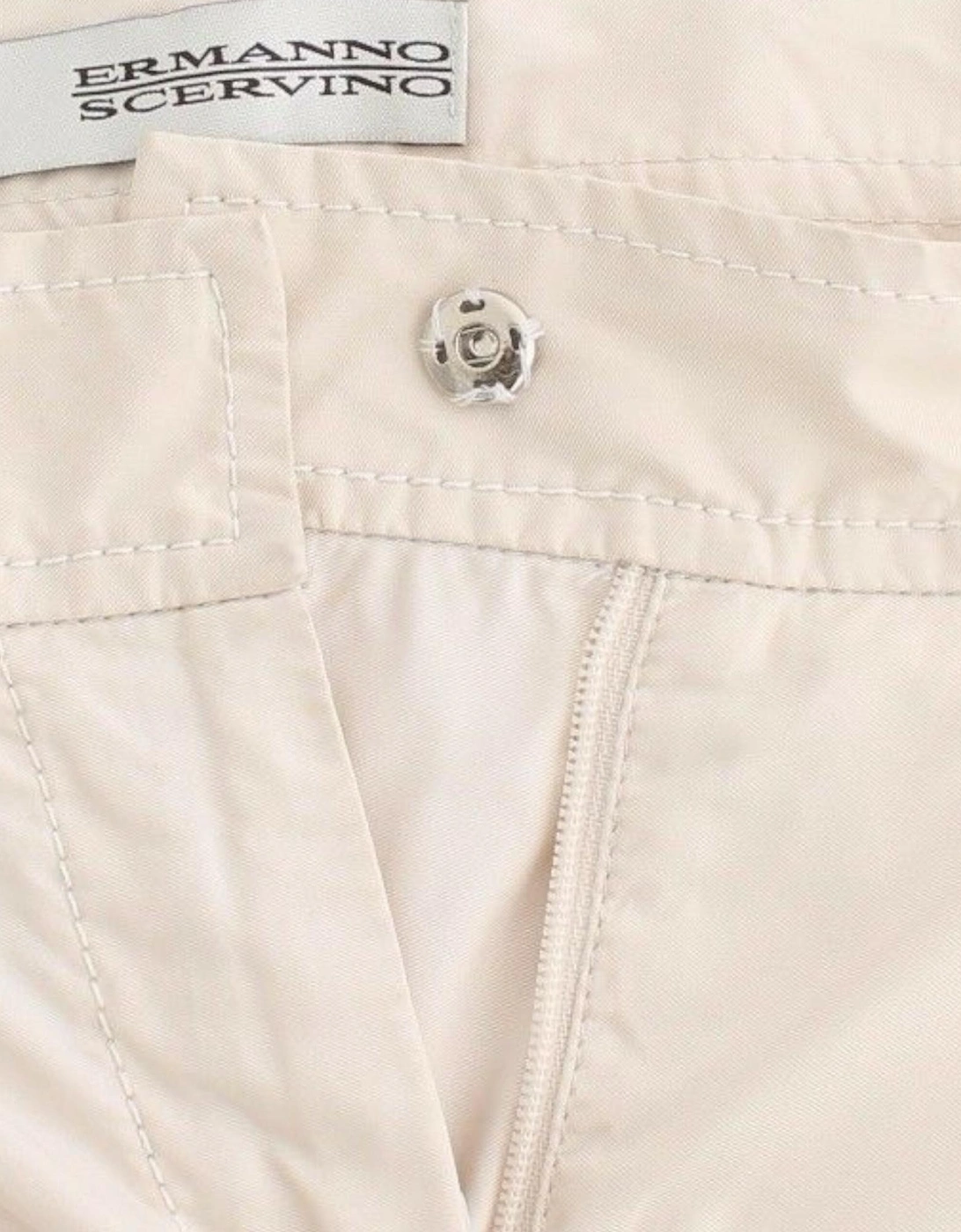 Pleated Cuffed Pants Beige Women Jeans