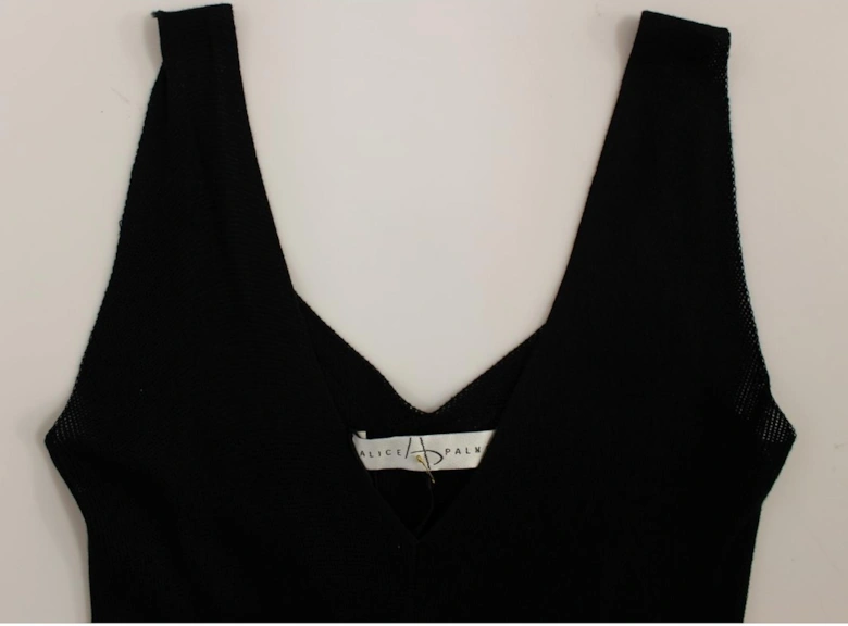Knit Dress Geometric VNeck Women - Blackwhite Dresses