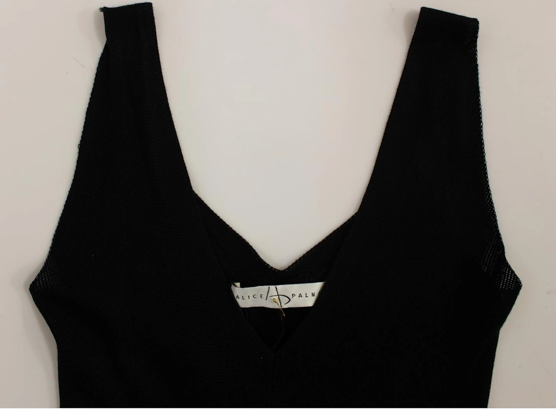 Knit Dress Geometric VNeck Women - Blackwhite Dresses