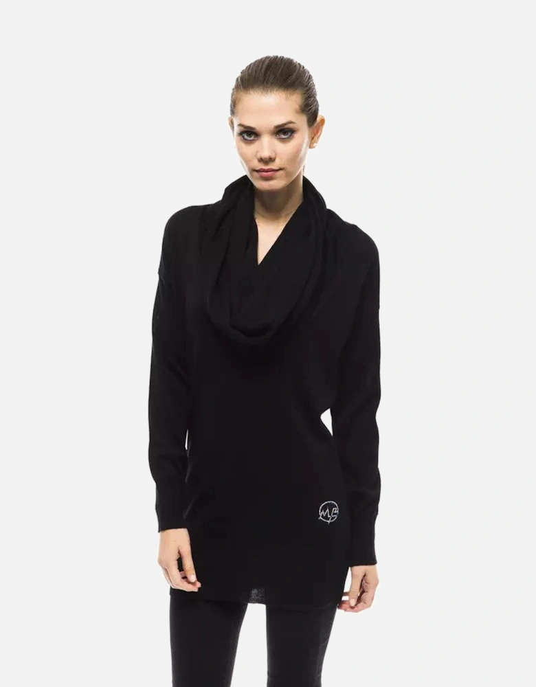 Embellished High Collar Max Pull Sweater Women - Black