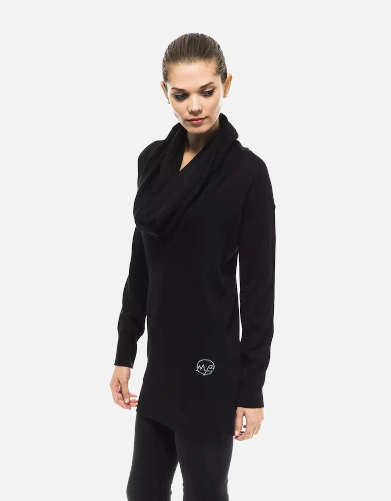 Embellished High Collar Max Pull Sweater Women - Black