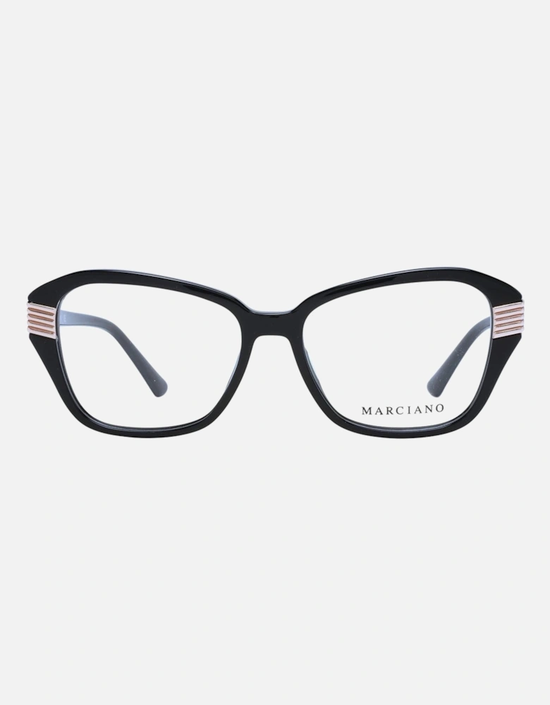 Black Plastic Rectangle Glasses with Spring Hinge Women Frames
